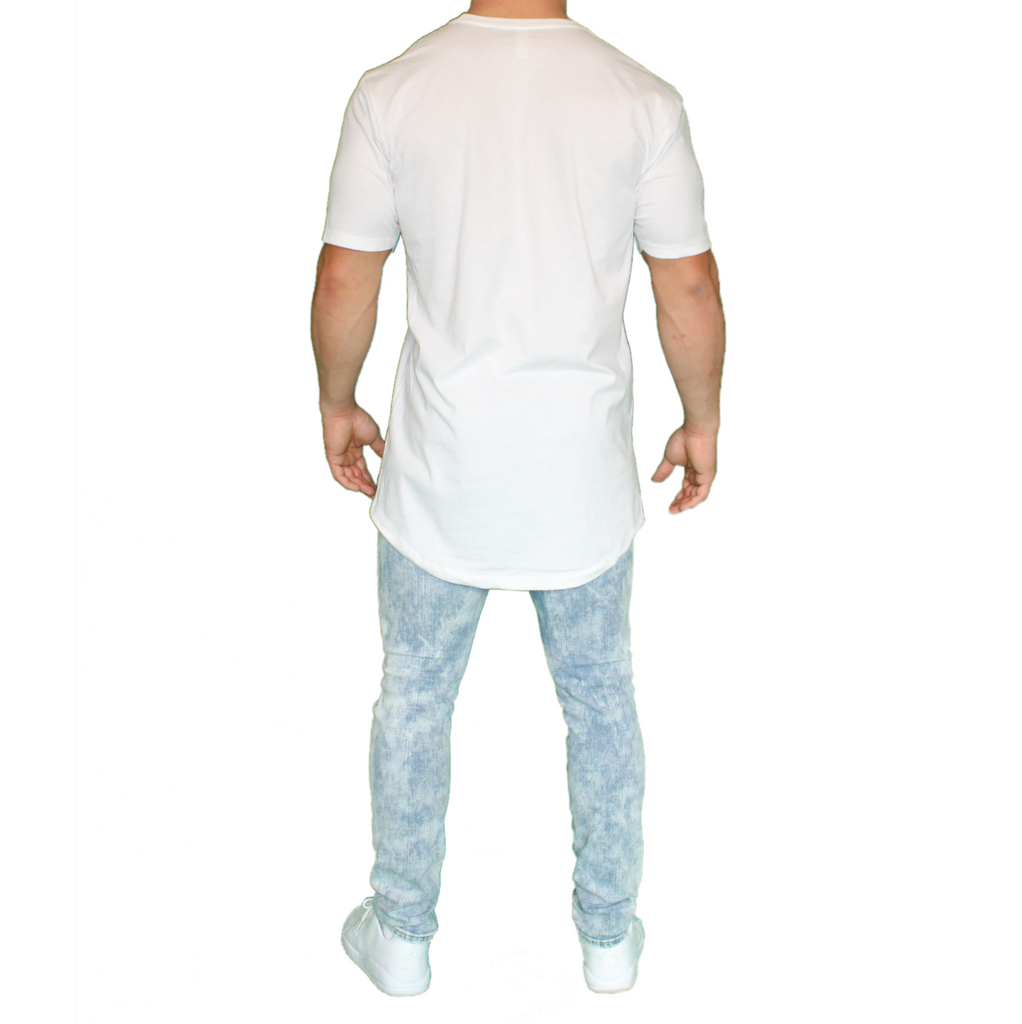 Vector Long Body Tee - White