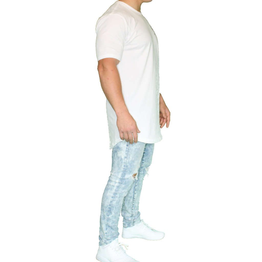 Vector Long Body Tee - White